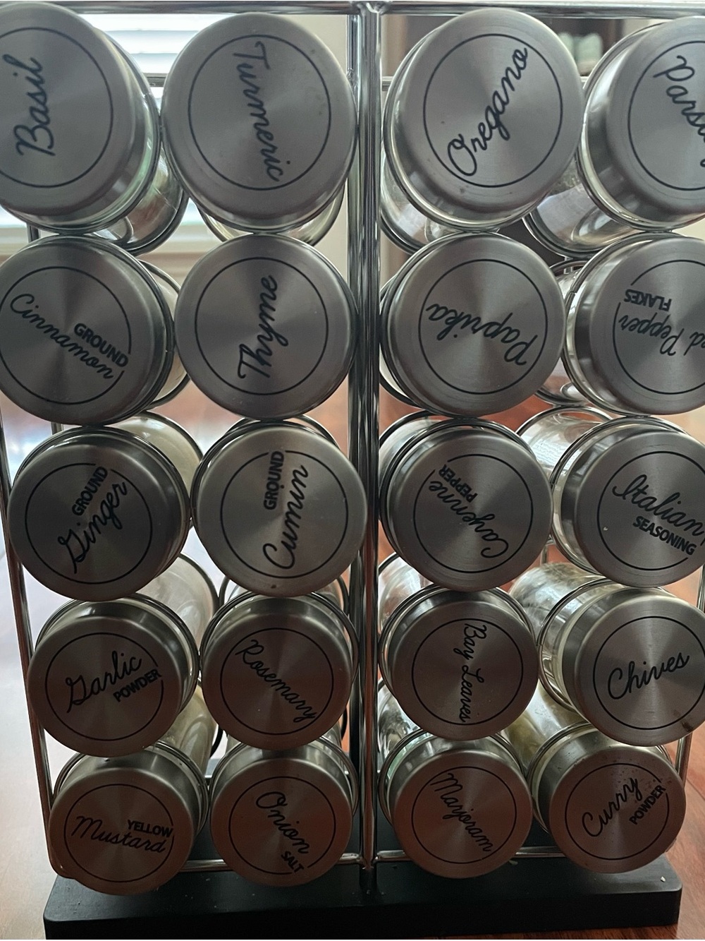 Unbranded Stainless Steel Magnetic Spice Jars Rack - Silver with empty bottles